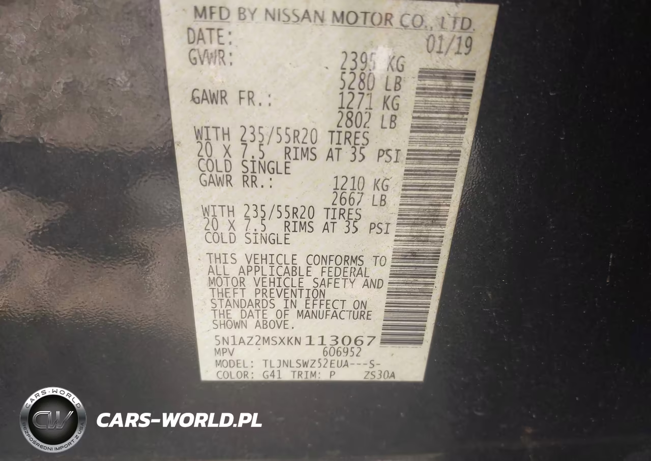 2019 Nissan Murano Platinum VIN:5N1AZ2MSXKN113067 - 9
