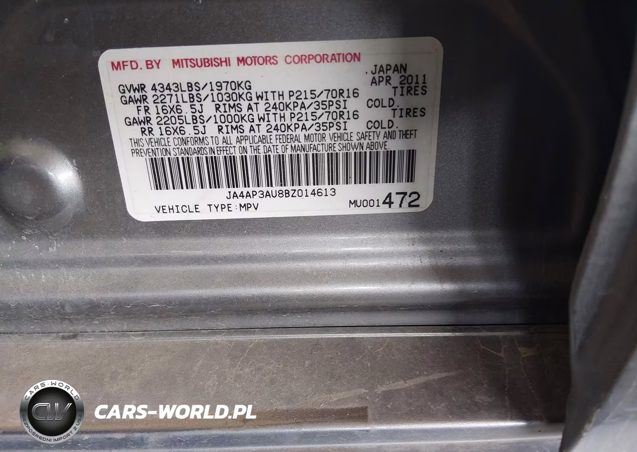 2011 Mitsubishi Outlander Sport Es VIN:JA4AP3AU8BZ014613 - 9