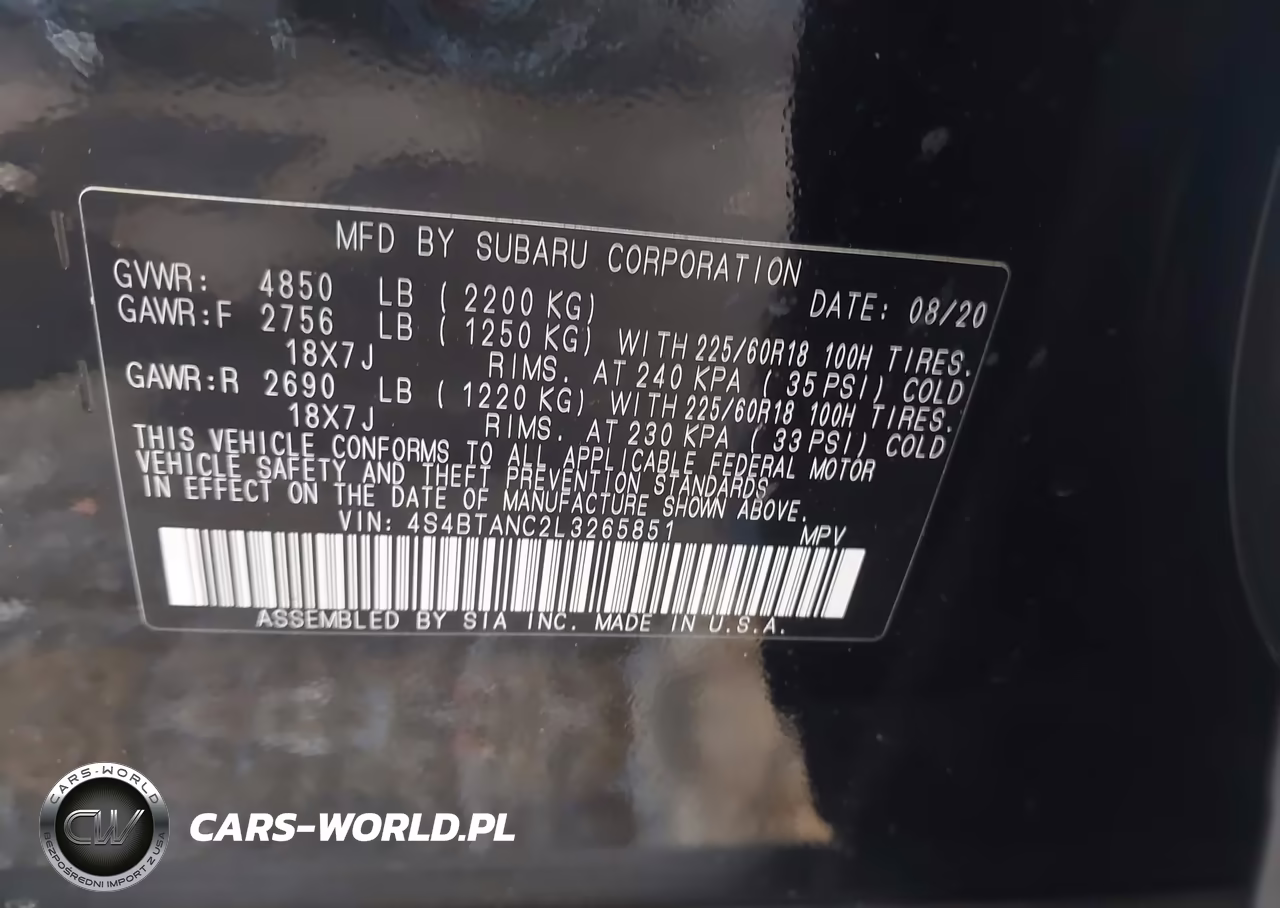 2020 Subaru Outback Limited VIN:4S4BTANC2L3265851 - 9