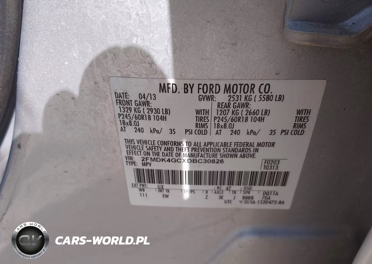 2013 Ford Edge Se VIN:2FMDK4GCXDBC30826 - 9