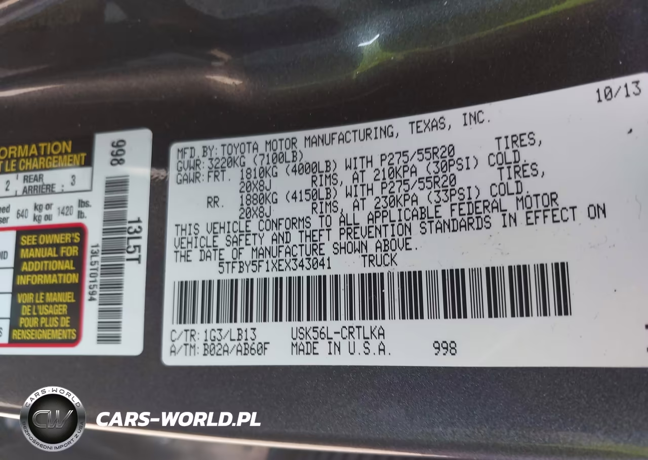 2014 Toyota Tundra Limited 5.7L V8 VIN:5TFBY5F1XEX343041 - 9