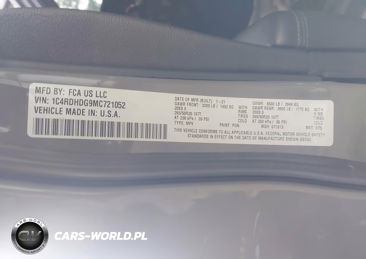 2021 Dodge Durango Gt Plus Rwd VIN:1C4RDHDG9MC721052 - 9