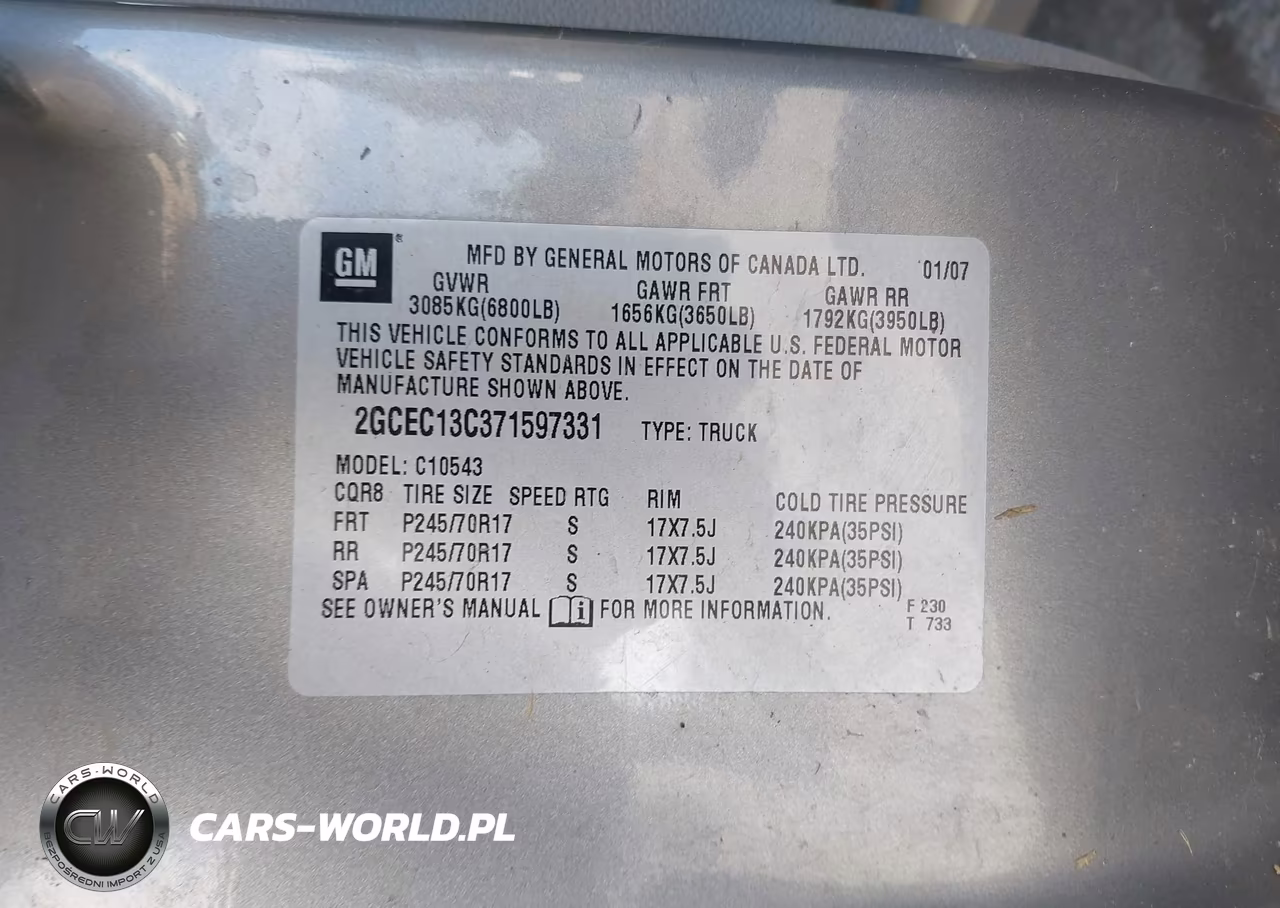 2007 Chevrolet Silverado 1500 Work Truck VIN:2GCEC13C371597331 - 9