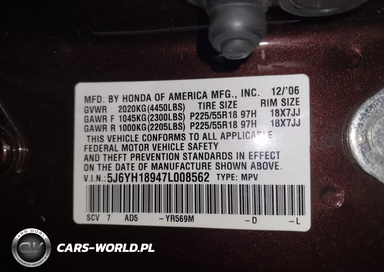 2007 Honda Element Sc VIN:5J6YH18947L008562 - 9