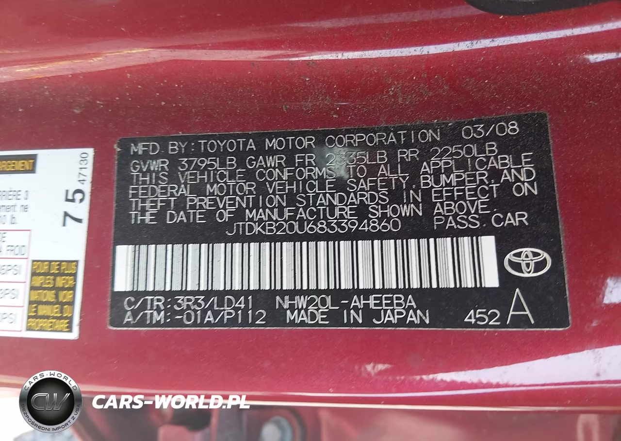 2008 Toyota Prius VIN:JTDKB20U683394860 - 9