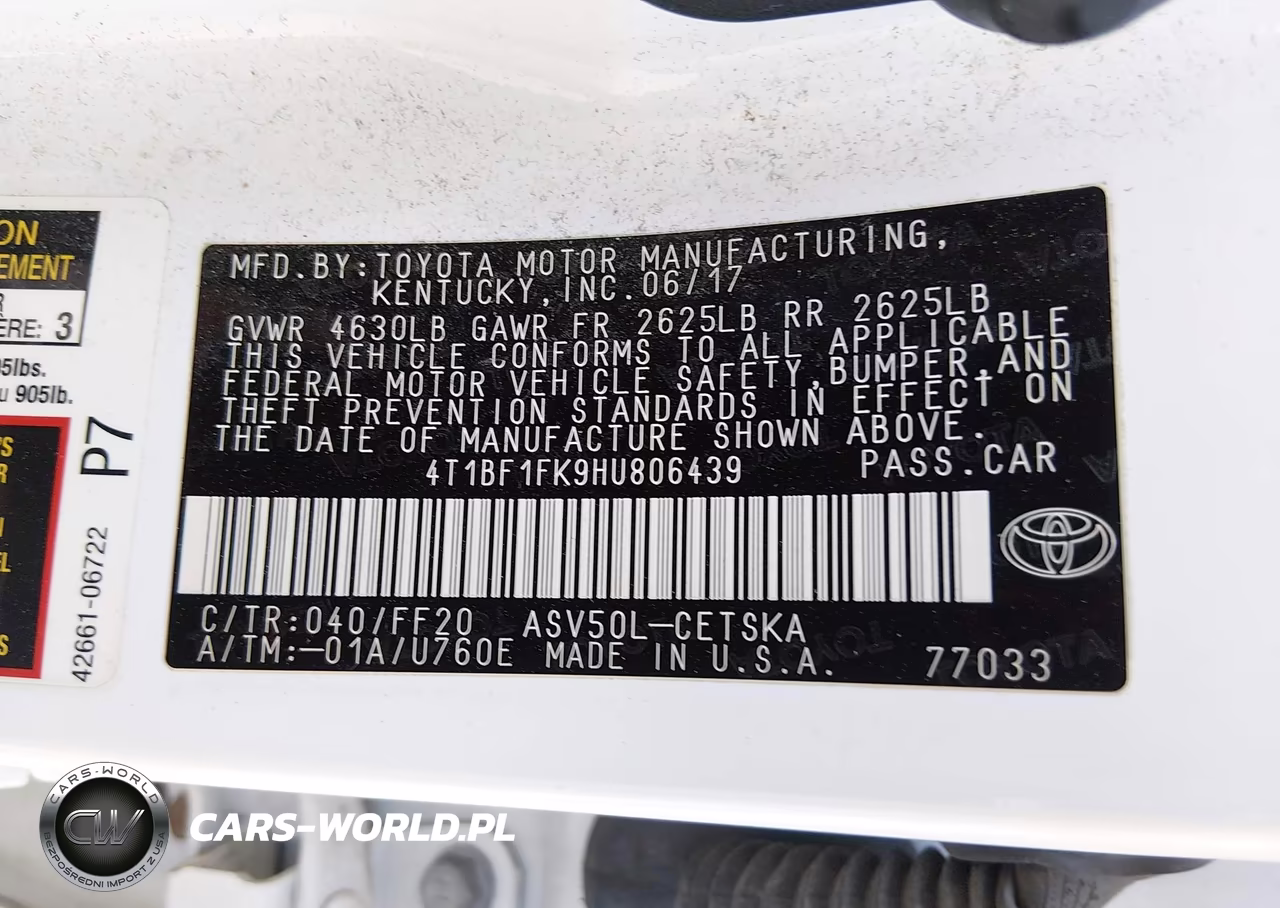 2017 Toyota Camry Se VIN:4T1BF1FK9HU806439 - 9