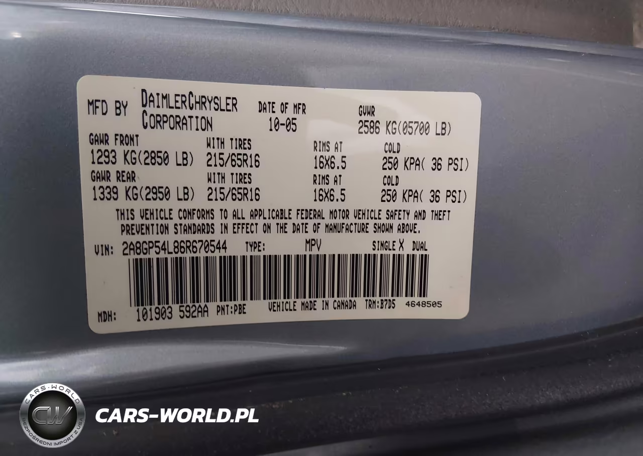 2006 Chrysler Town & Country Touring VIN:2A8GP54L86R670544 - 9