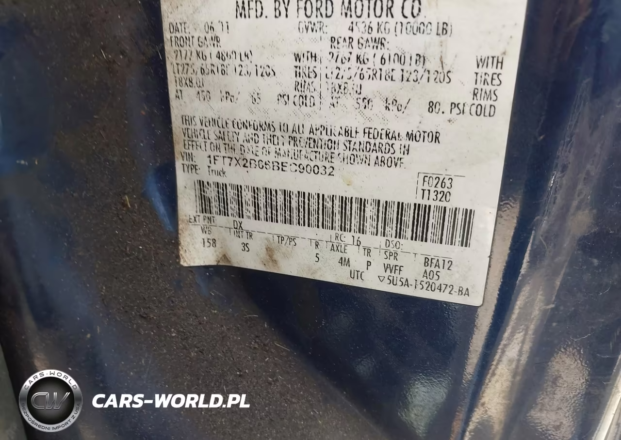 2011 Ford F-250 Xlt VIN:1FT7X2B66BEC90032 - 9