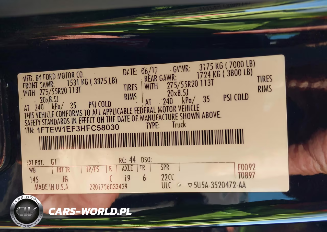 2017 Ford F-150 Xl VIN:1FTEW1EF3HFC58030 - 9