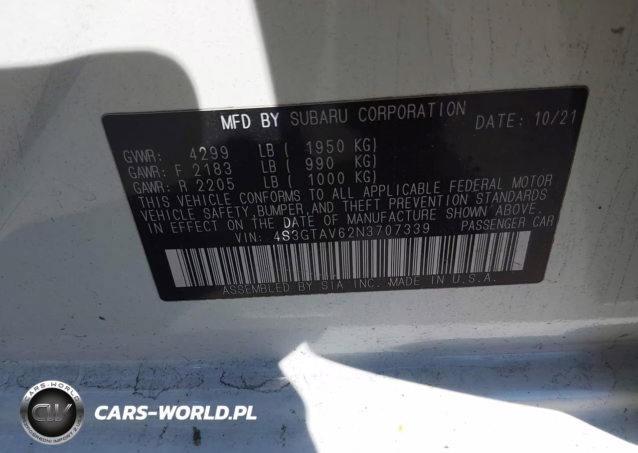 2022 Subaru Impreza Premium 5-Door VIN:4S3GTAV62N3707339 - 9