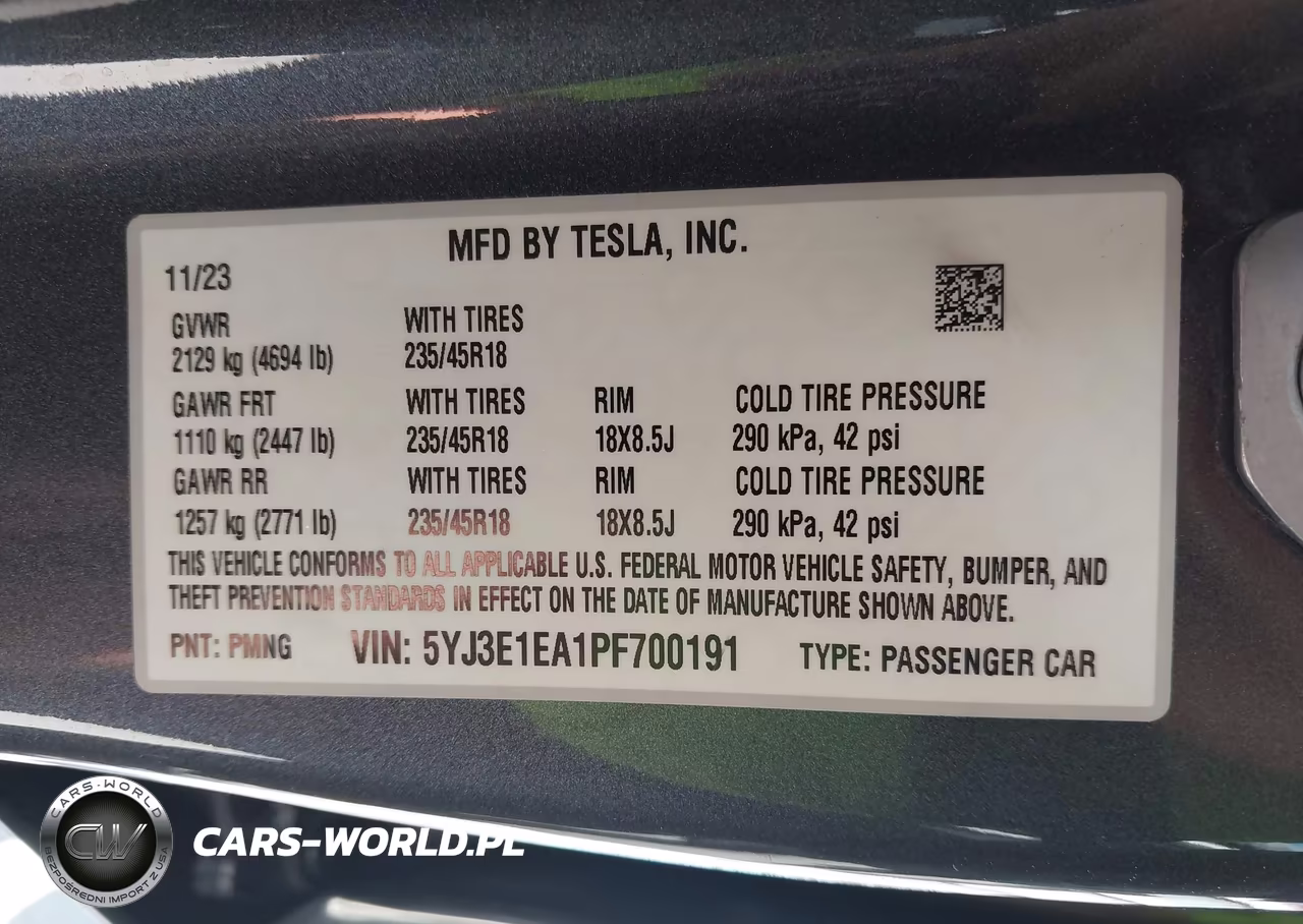 2023 Tesla Model 3 Rear-Wheel Drive VIN:5YJ3E1EA1PF700191 - 9