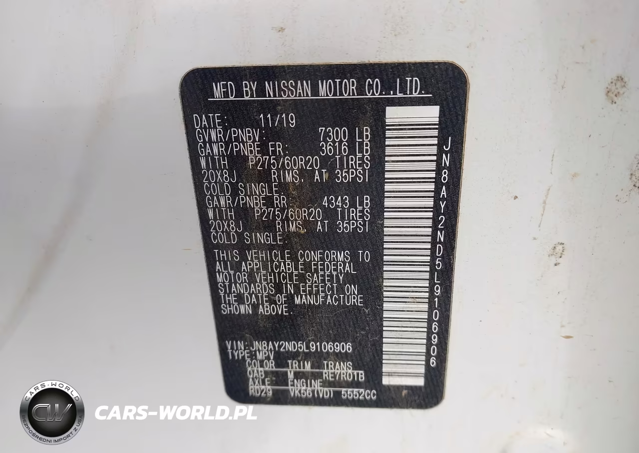 2020 Nissan Armada Sl 2Wd VIN:JN8AY2ND5L9106906 - 9