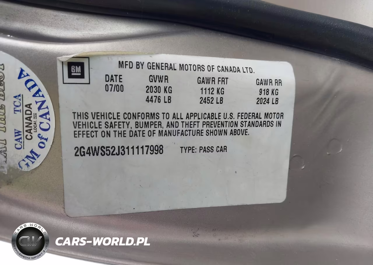 2001 Buick Century Custom VIN:2G4WS52J311117998 - 9