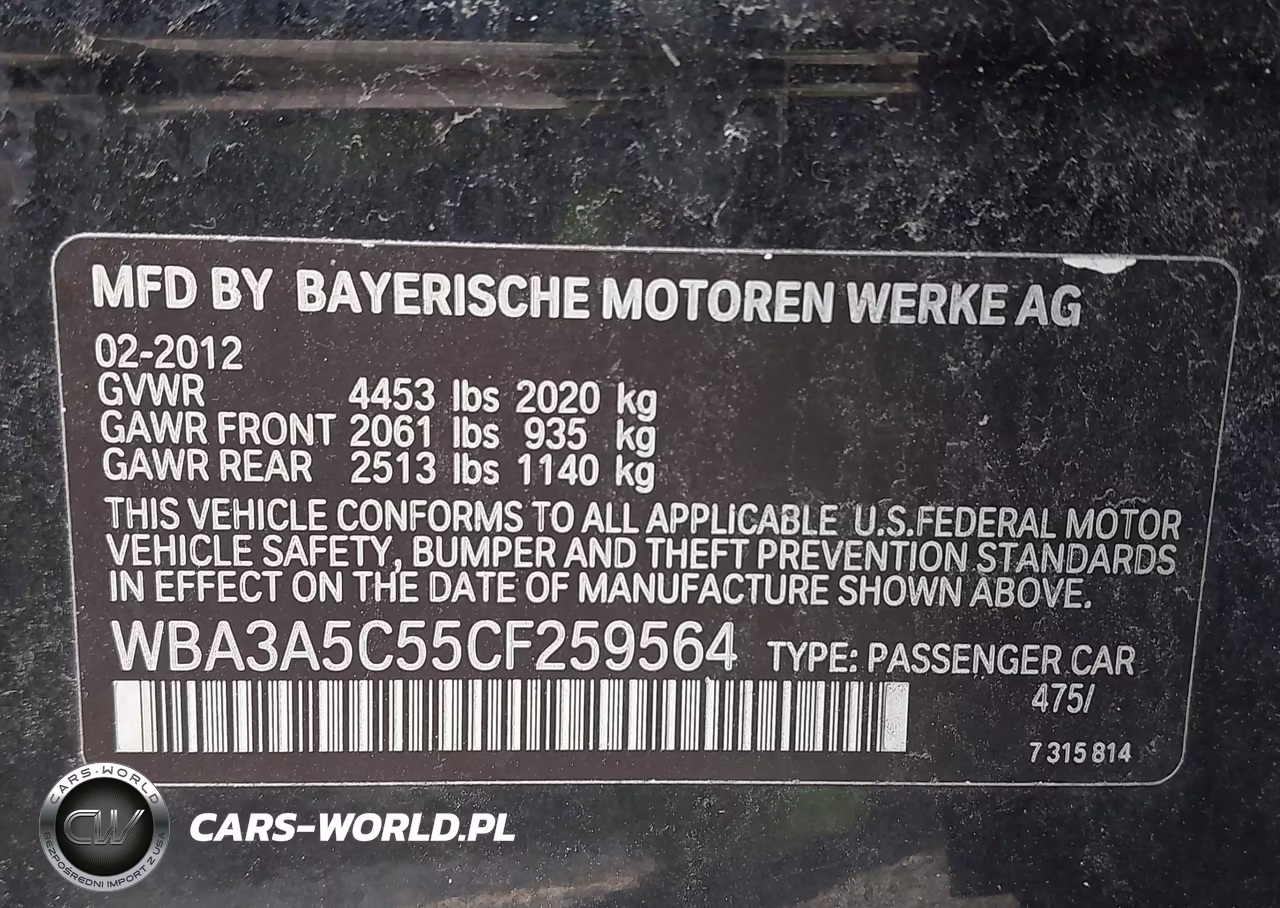 2012 BMW 328I VIN:WBA3A5C55CF259564 - 9