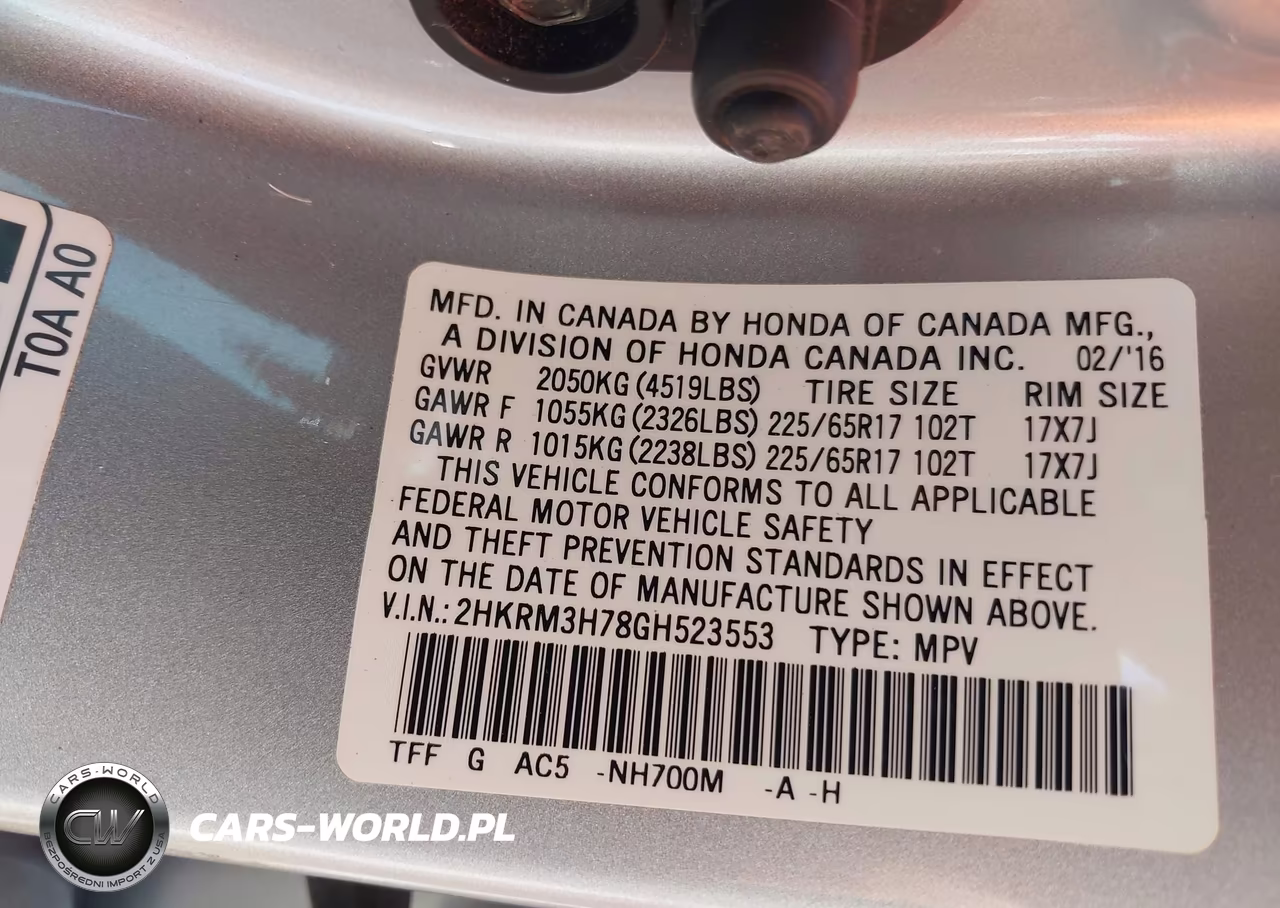 2016 Honda Cr-V Ex-L VIN:2HKRM3H78GH523553 - 9