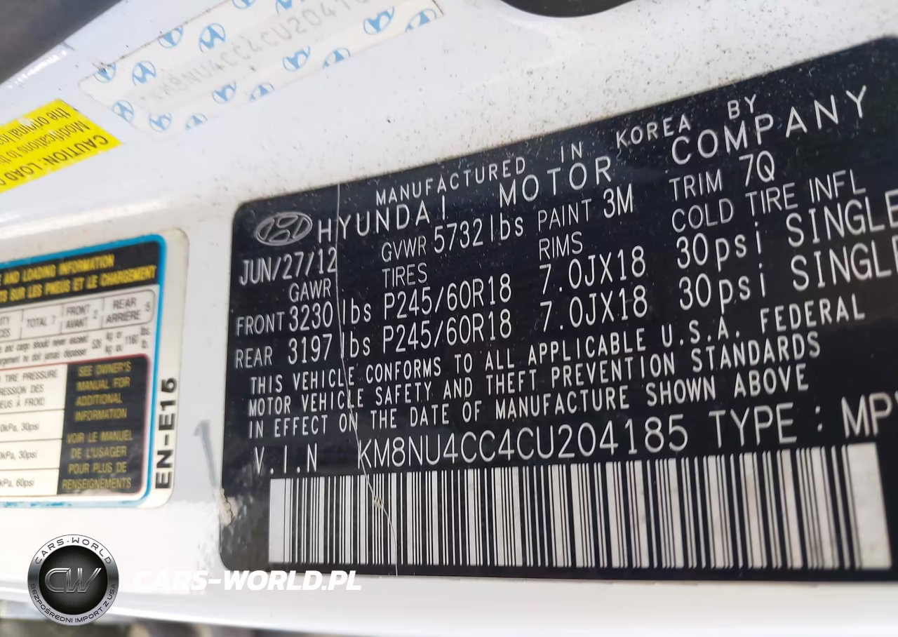 2012 Hyundai Veracruz Limited VIN:KM8NU4CC4CU204185 - 9