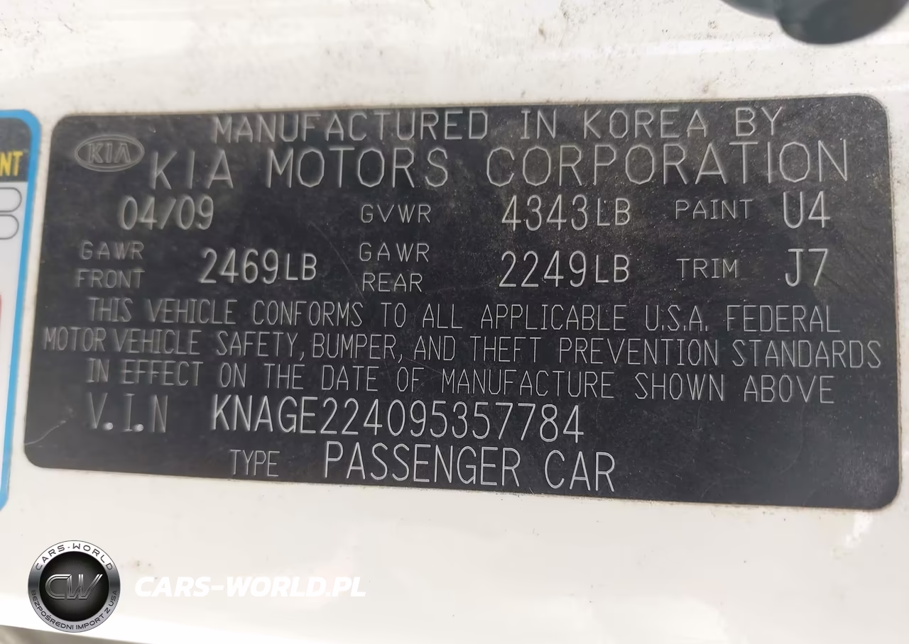 2009 Kia Optima Ex V6 VIN:KNAGE224095357784 - 9