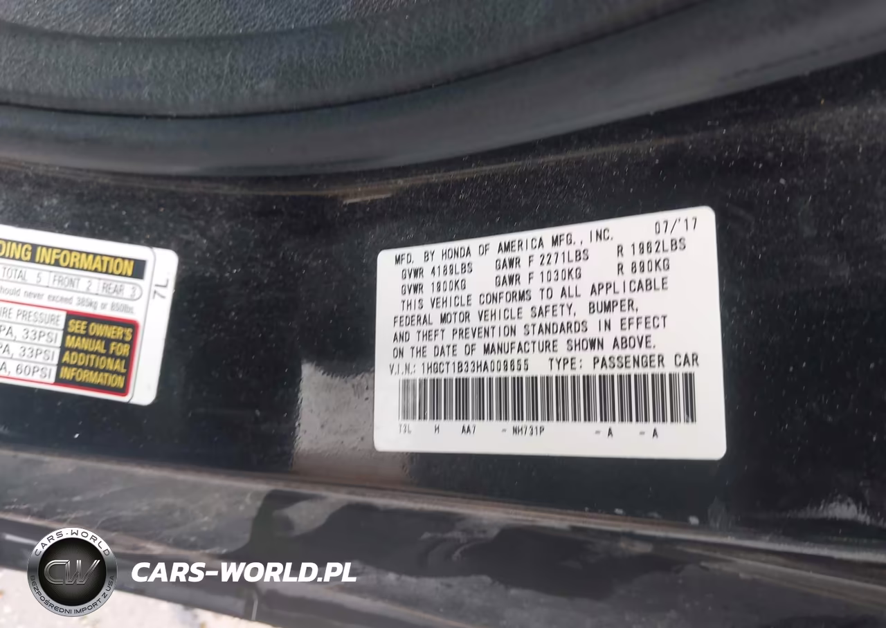 2017 Honda Accord Lx-S VIN:1HGCT1B33HA009655 - 9