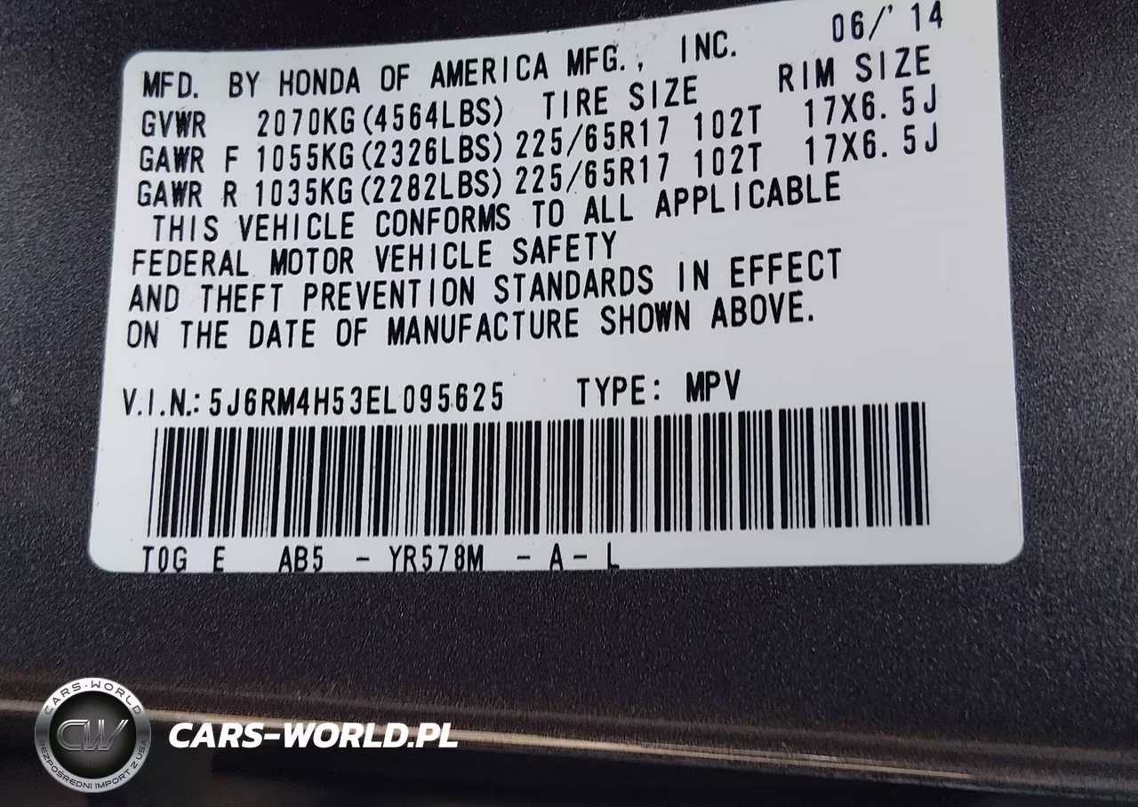 2014 Honda Cr-V Ex VIN:5J6RM4H53EL095625 - 9