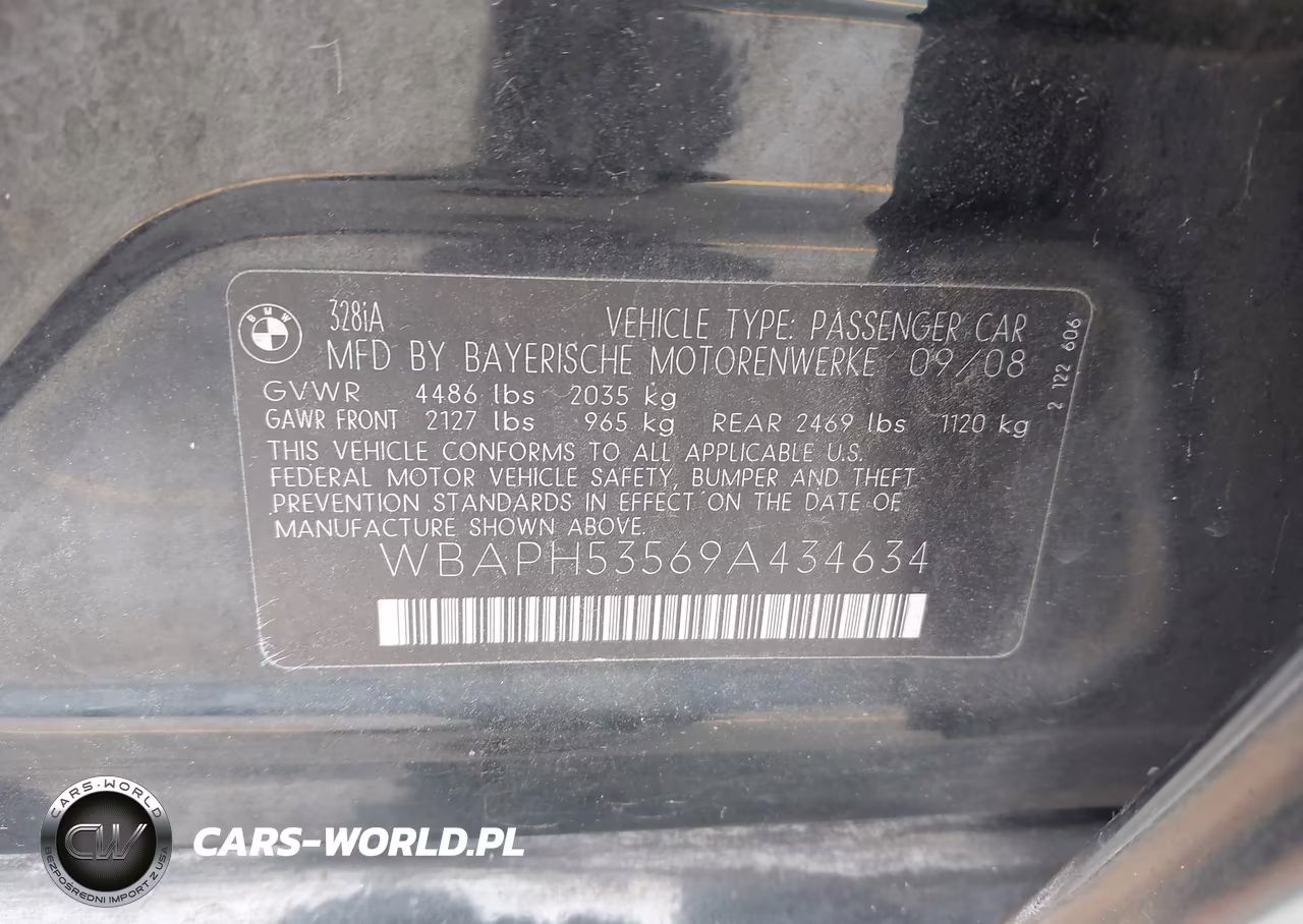 2009 BMW 328I VIN:WBAPH53569A434634 - 9