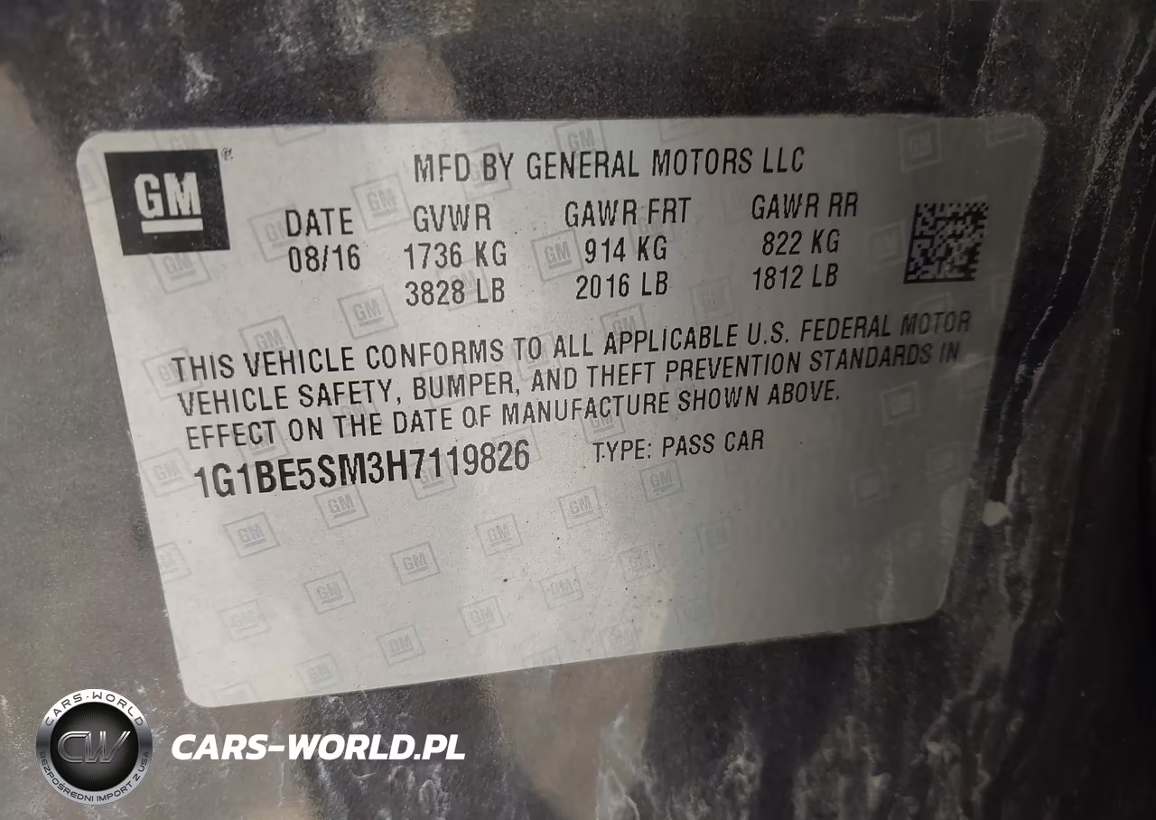 2017 Chevrolet Cruze Lt Auto VIN:1G1BE5SM3H7119826 - 9