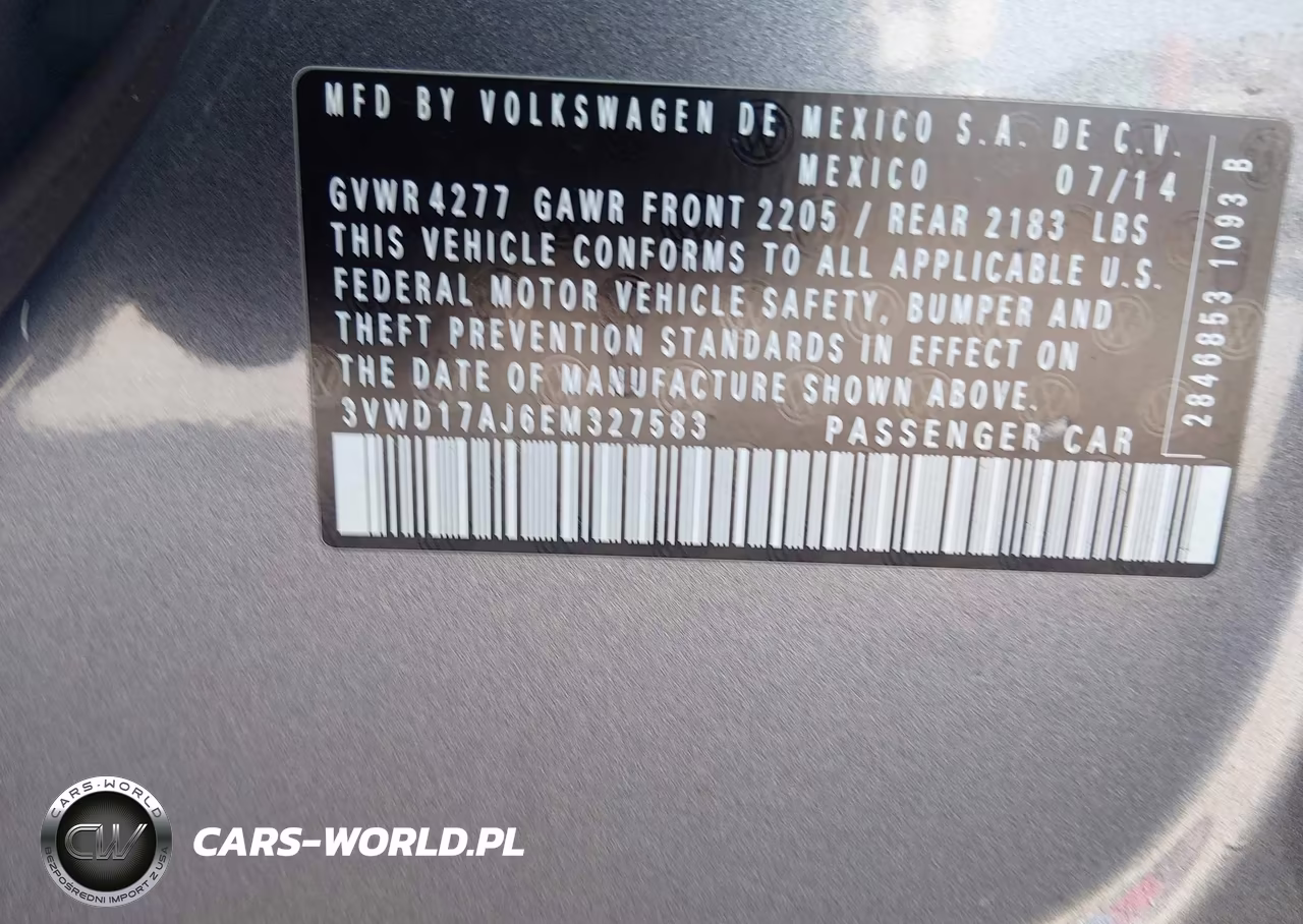 2014 Volkswagen Jetta 1.8T Se VIN:3VWD17AJ6EM327583 - 9