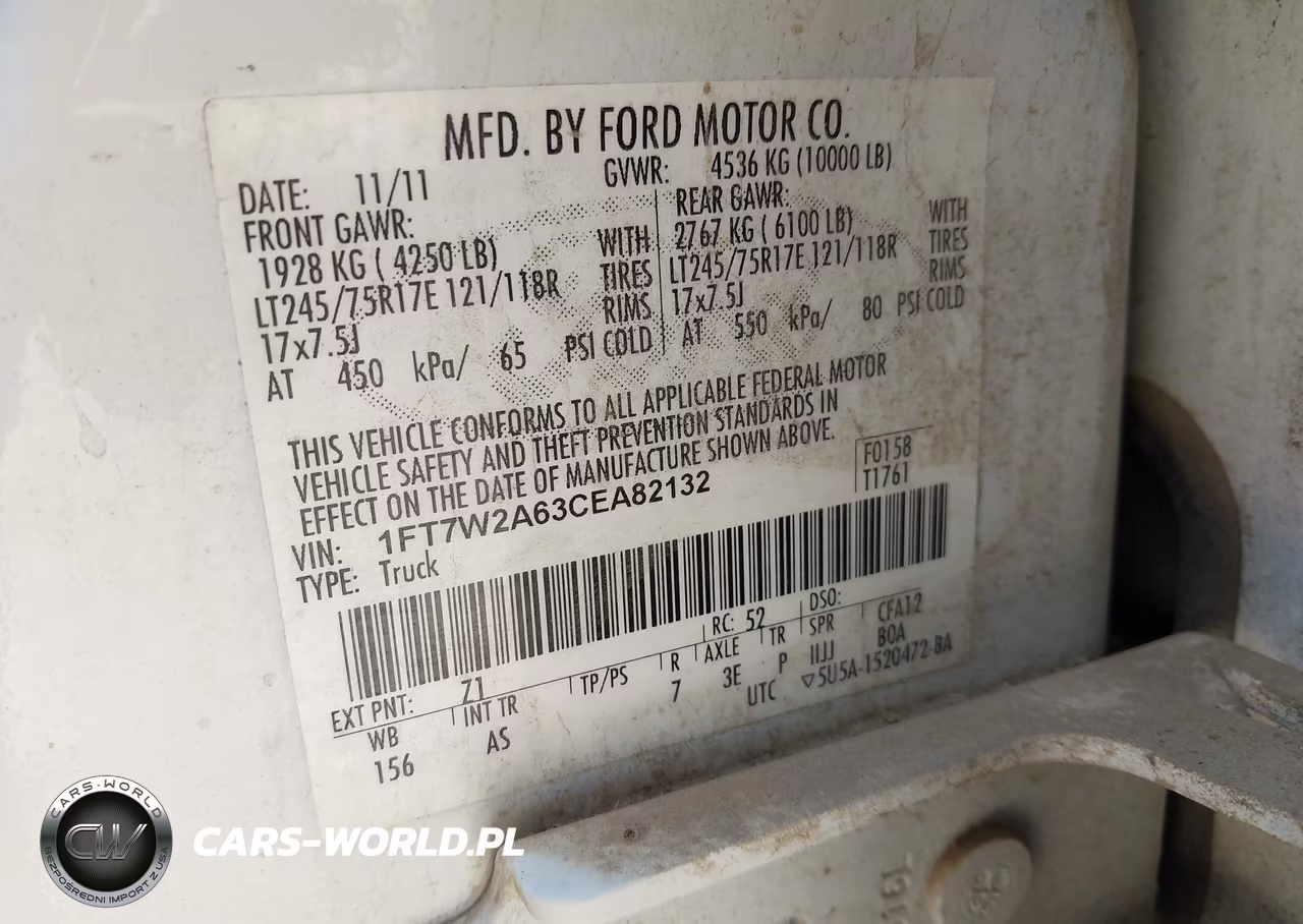 2012 Ford F-250 Xl VIN:1FT7W2A63CEA82132 - 9