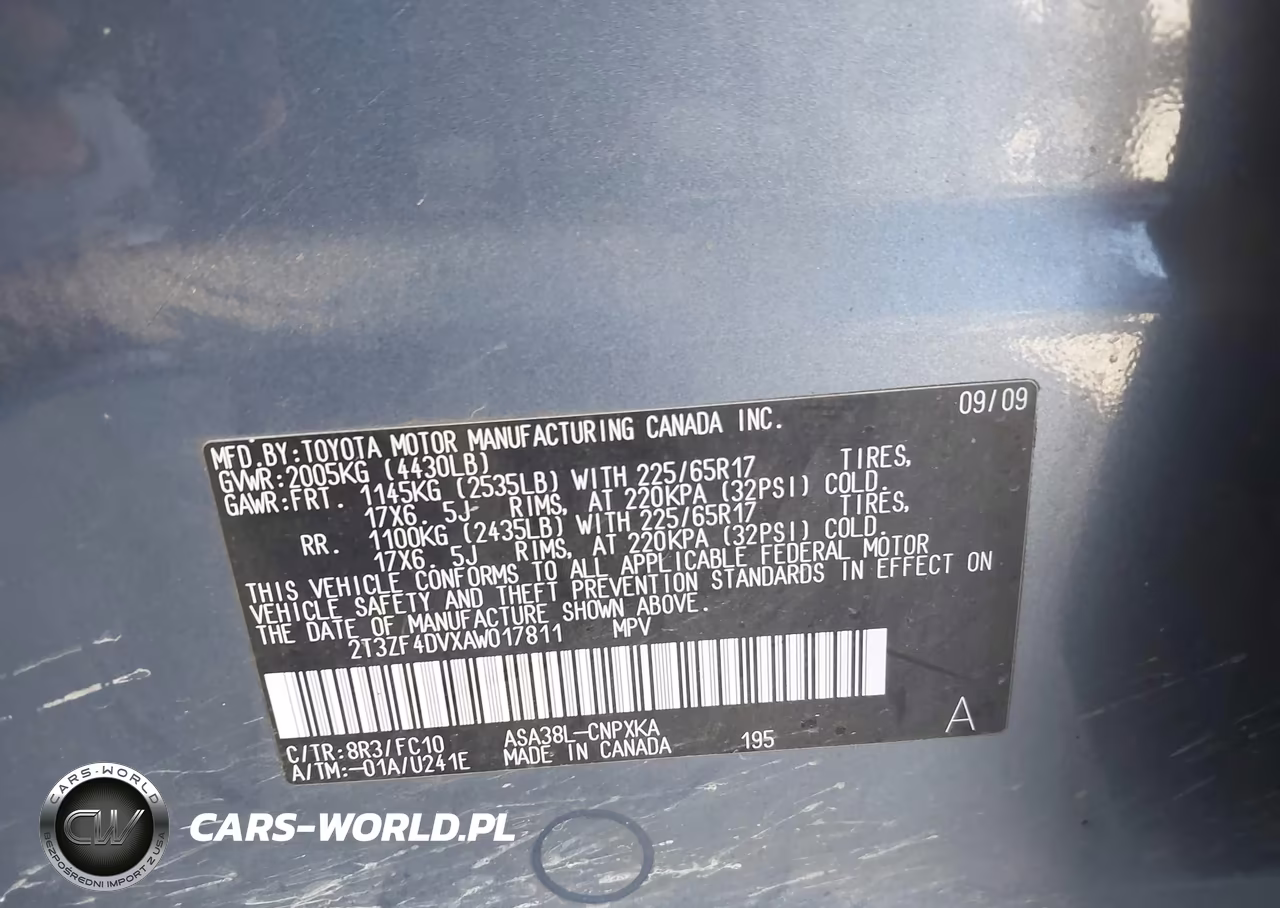 2010 Toyota Rav4 VIN:2T3ZF4DVXAW017811 - 9