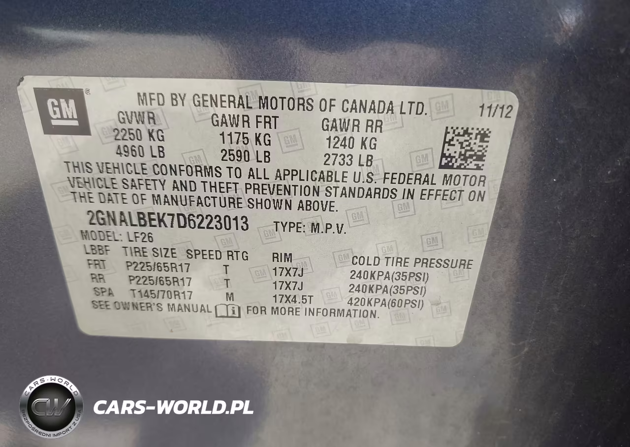 2013 Chevrolet Equinox Ls VIN:2GNALBEK7D6223013 - 9