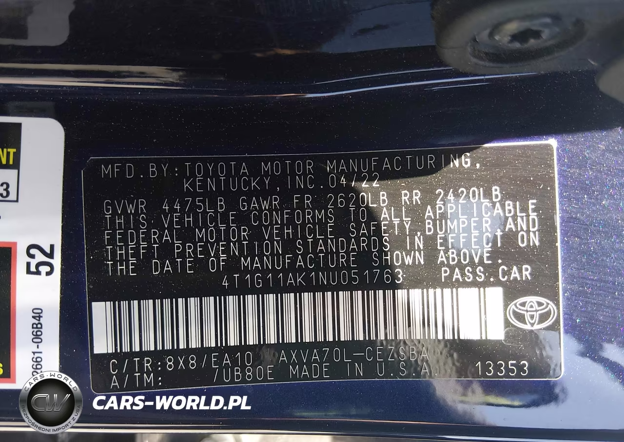2022 Toyota Camry Se VIN:4T1G11AK1NU051763 - 9