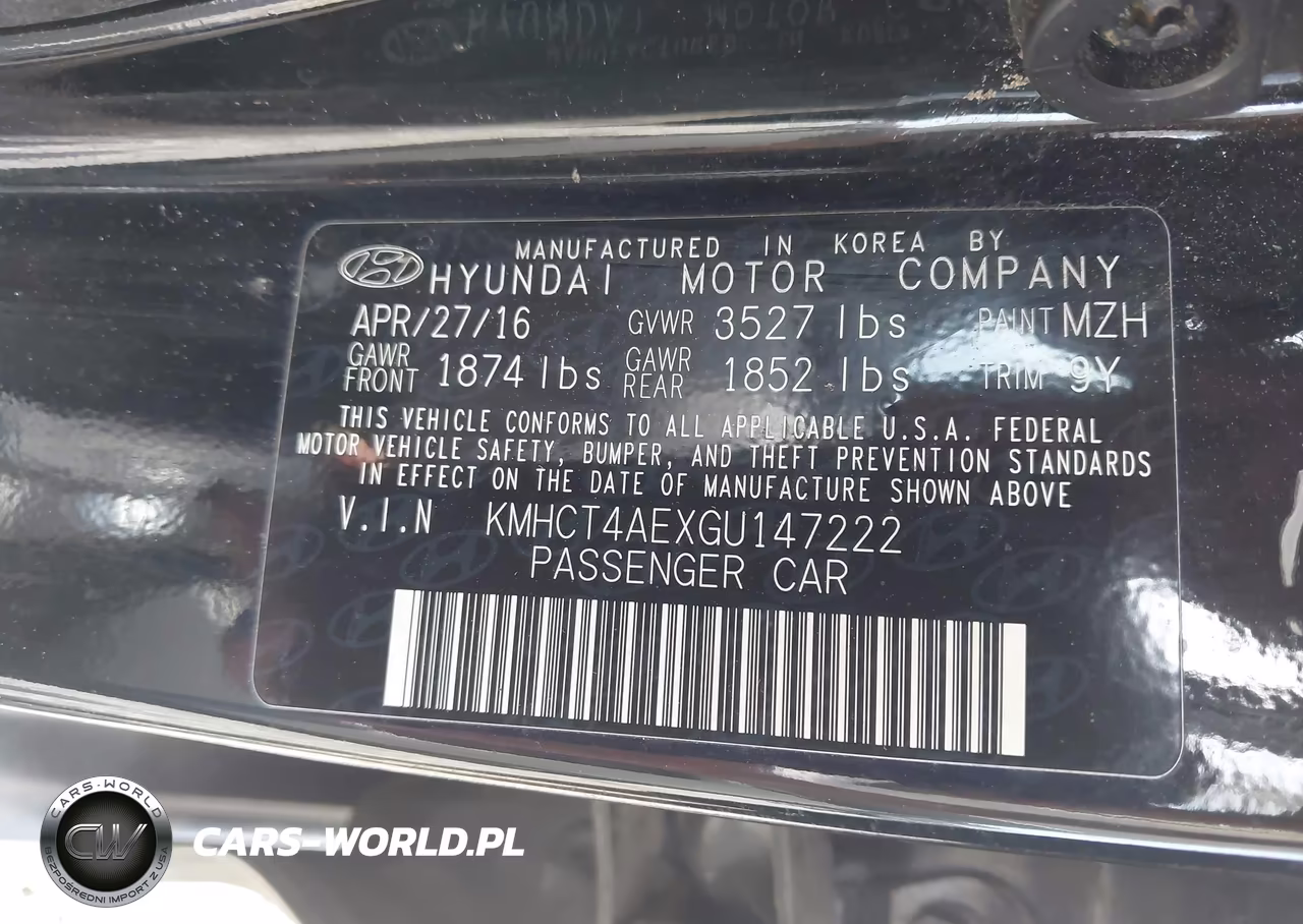 2016 Hyundai Accent Se VIN:KMHCT4AEXGU147222 - 9