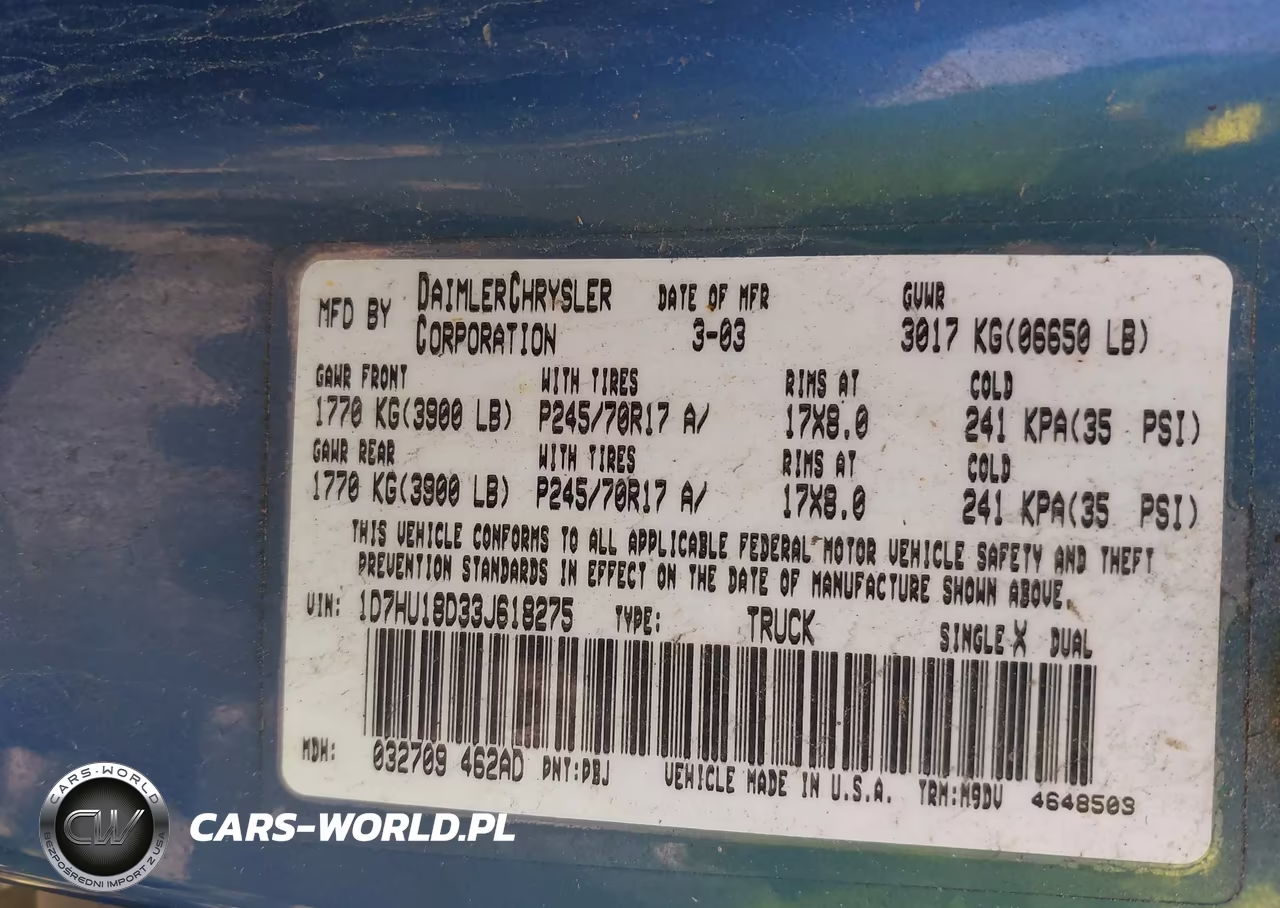 2003 Dodge Ram 1500 Slt-Laramie-St VIN:1D7HU18D33J618275 - 9