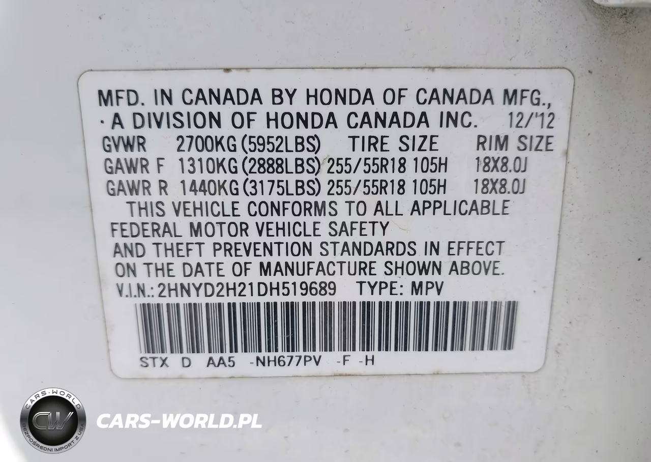 2013 Acura Mdx VIN:2HNYD2H21DH519689 - 9