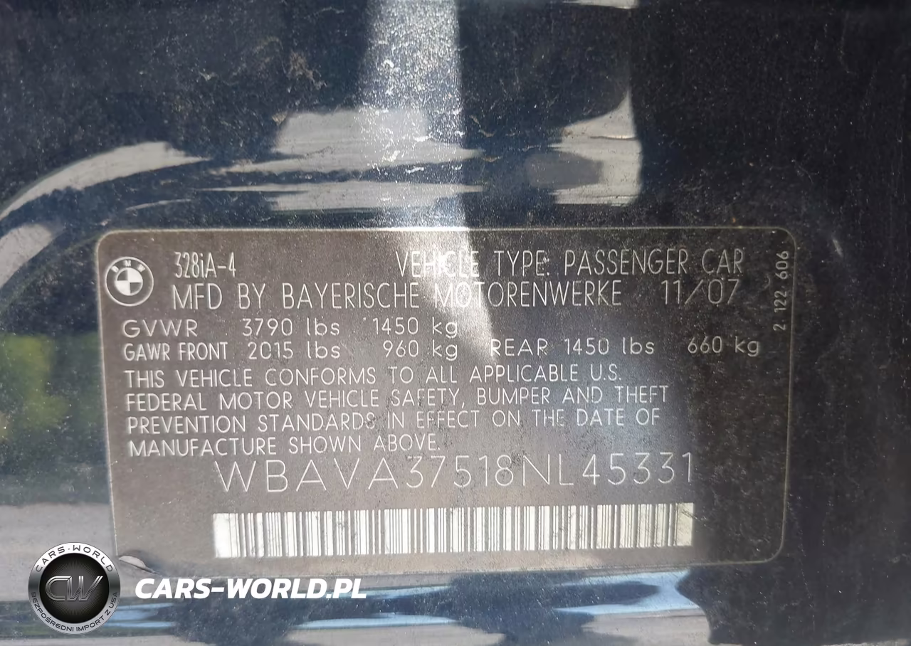 2008 BMW 328I VIN:WBAVA37518NL45331 - 9