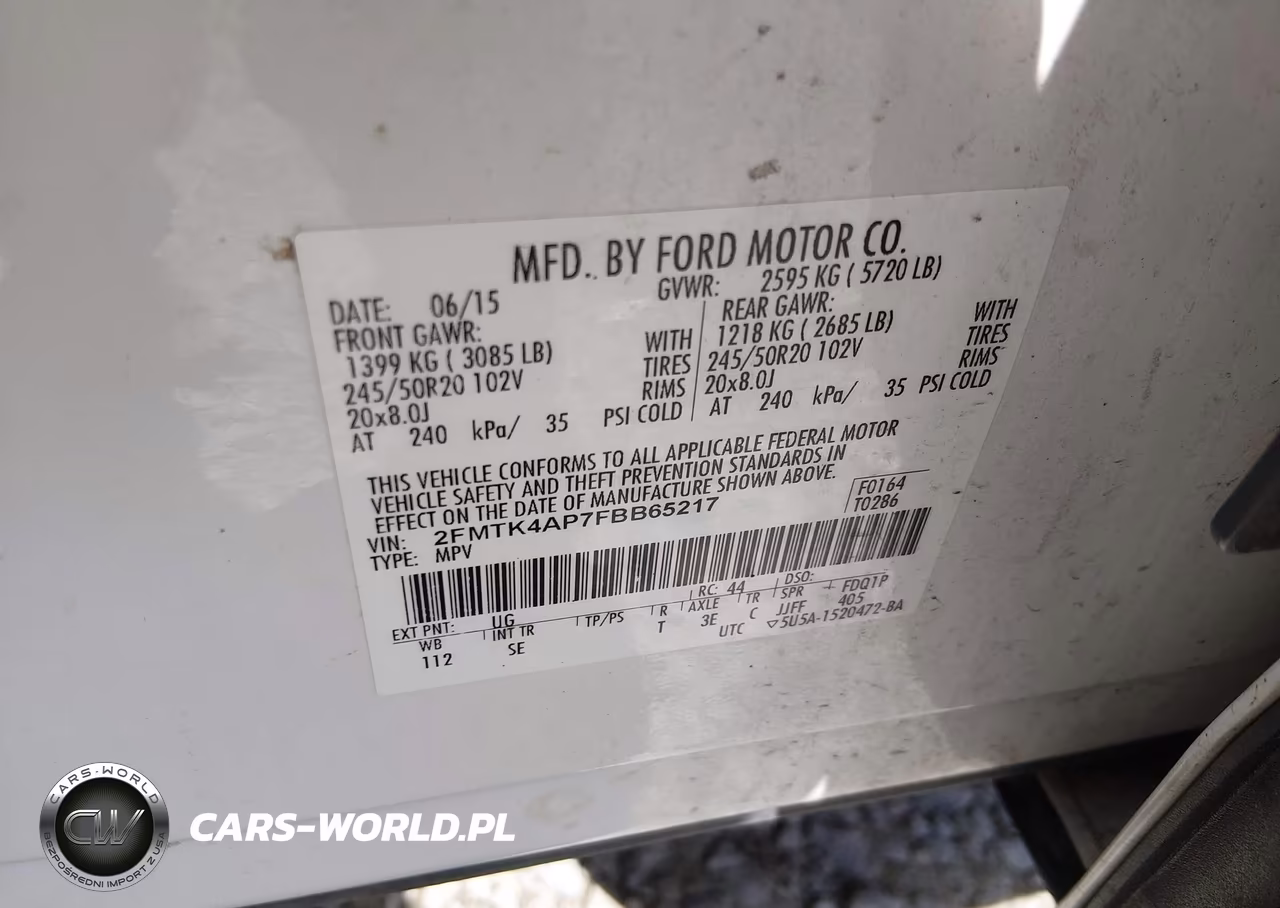 2015 Ford Edge Sport VIN:2FMTK4AP7FBB65217 - 9