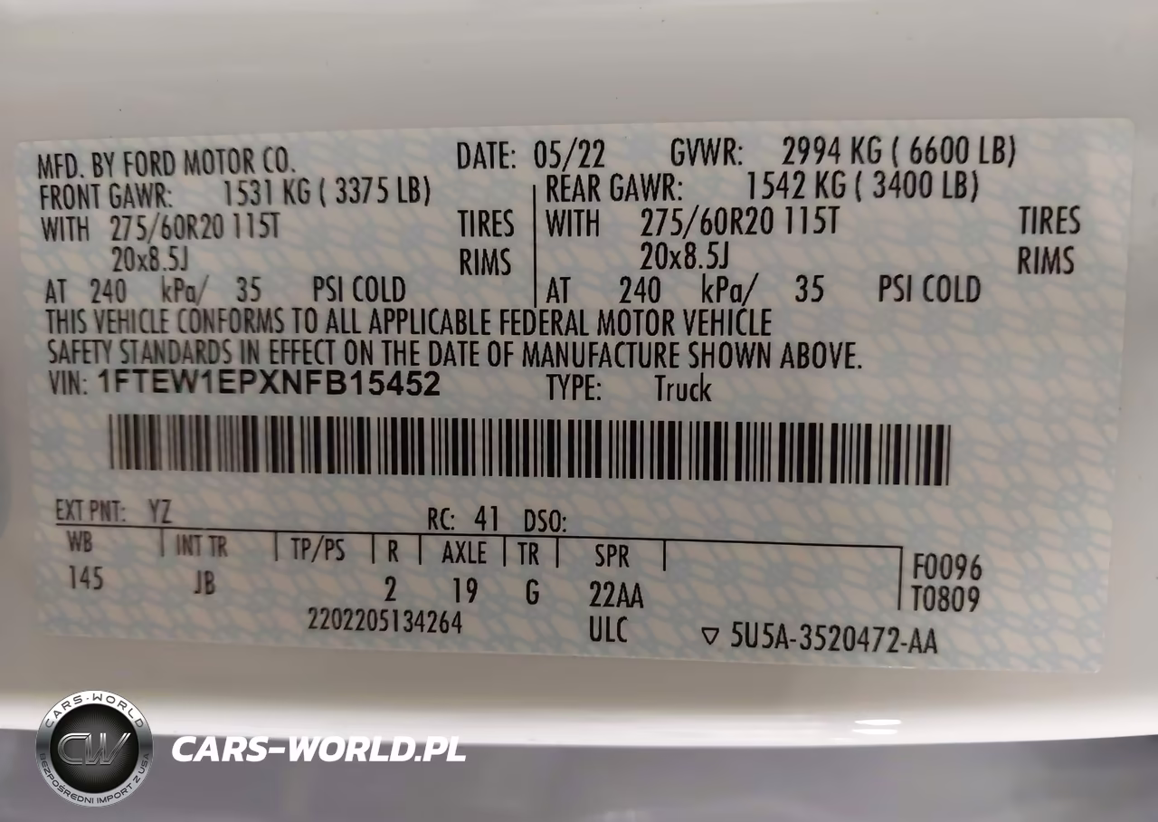 2022 Ford F-150 Xl VIN:1FTEW1EPXNFB15452 - 9