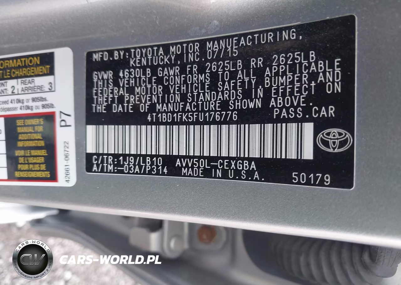 2015 Toyota Camry Hybrid Xle VIN:4T1BD1FK5FU176776 - 9