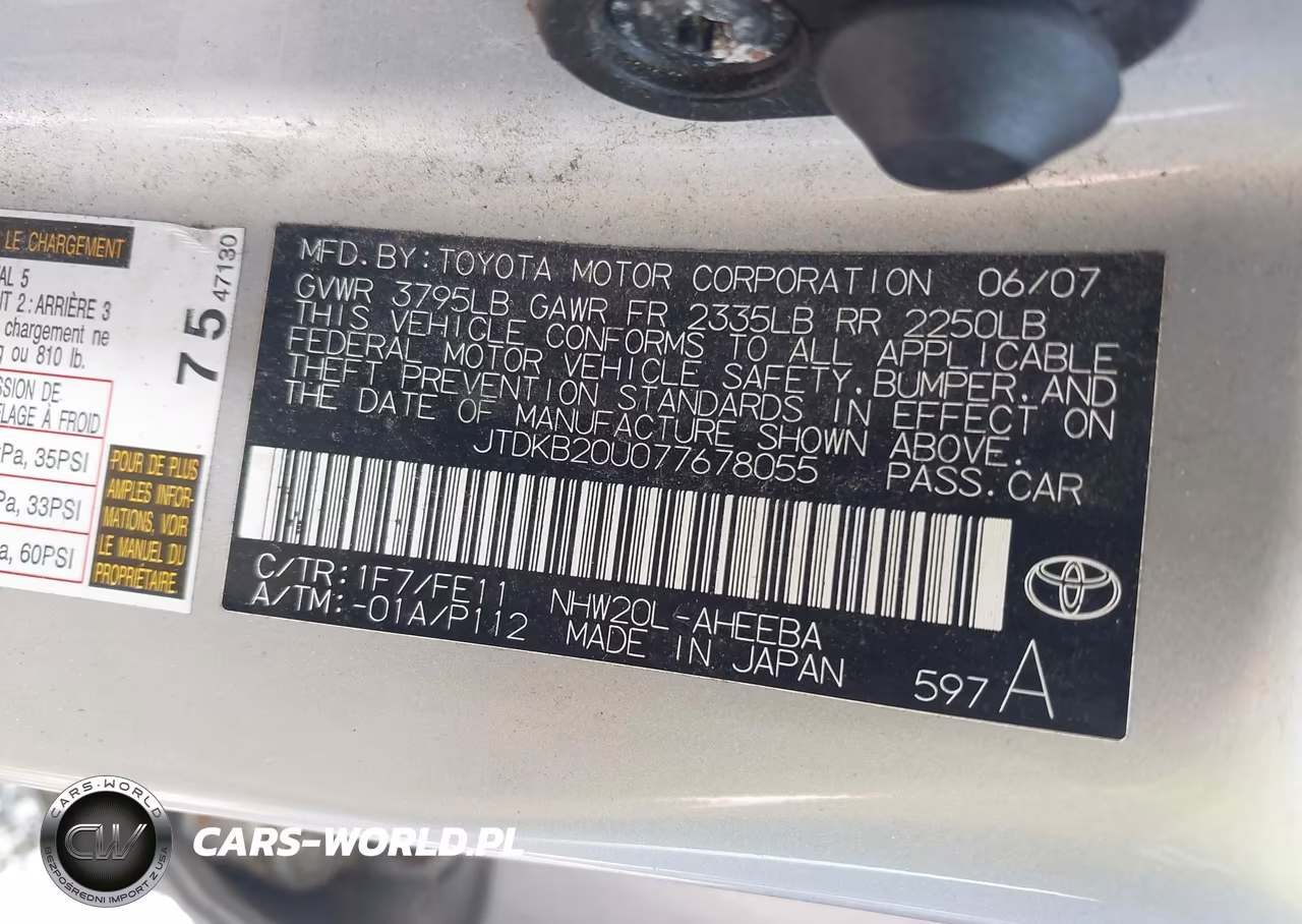 2007 Toyota Prius VIN:JTDKB20U077678055 - 9