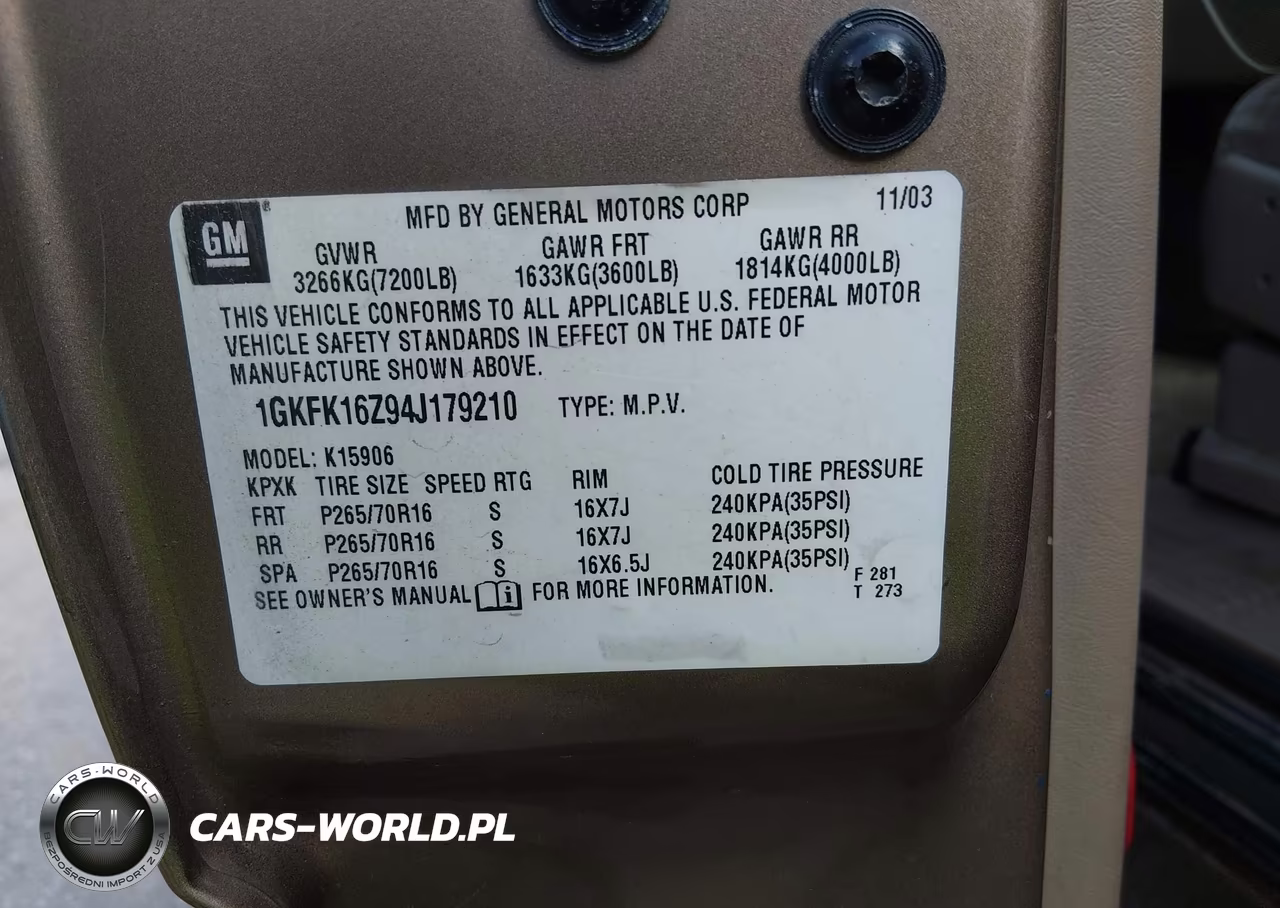 2004 GMC Yukon Xl 1500 Sle VIN:1GKFK16Z94J179210 - 9