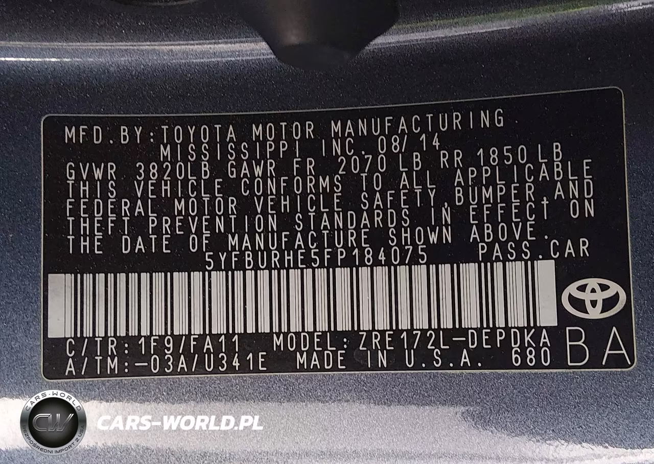 2015 Toyota Corolla L VIN:5YFBURHE5FP184075 - 9