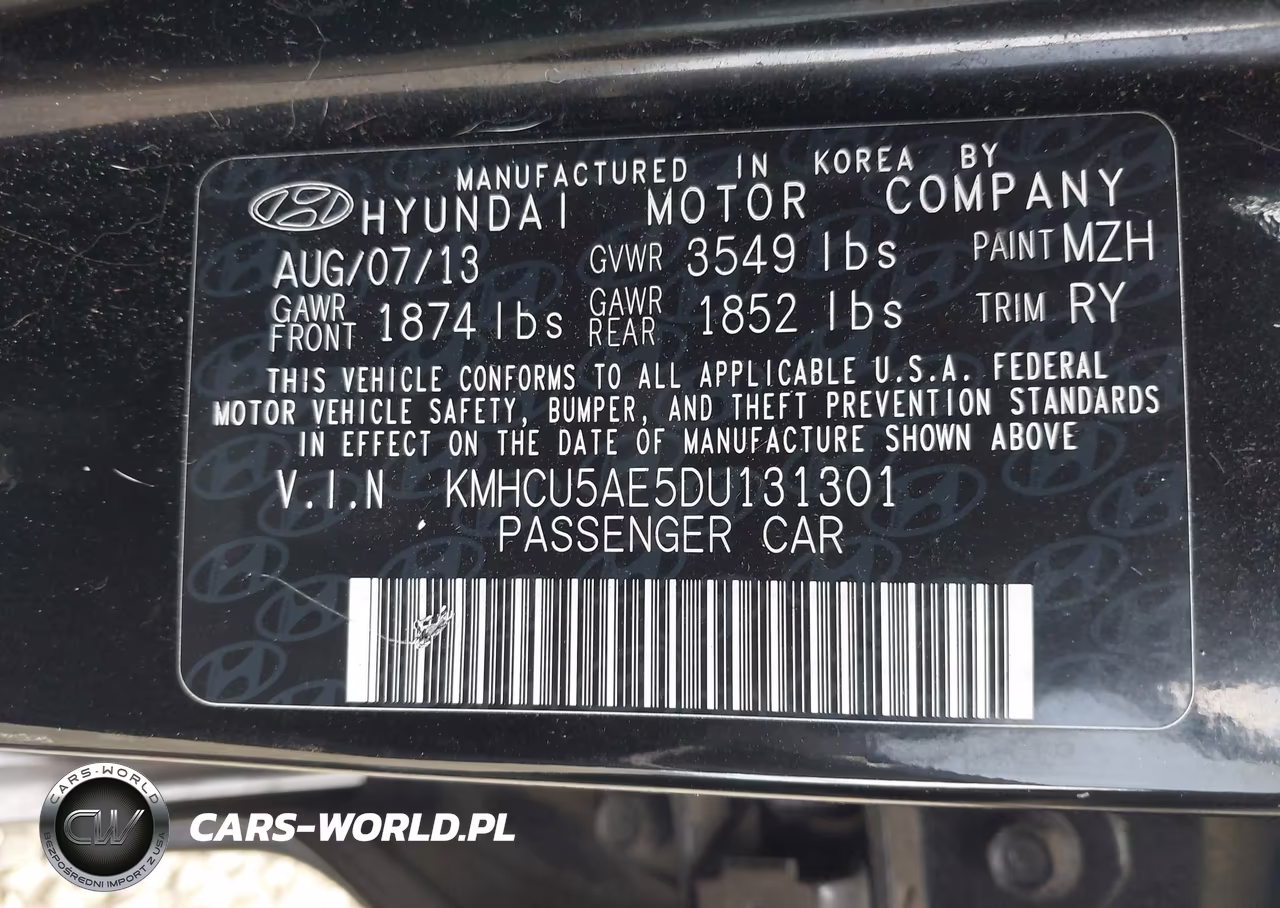 2013 Hyundai Accent Se VIN:KMHCU5AE5DU131301 - 9