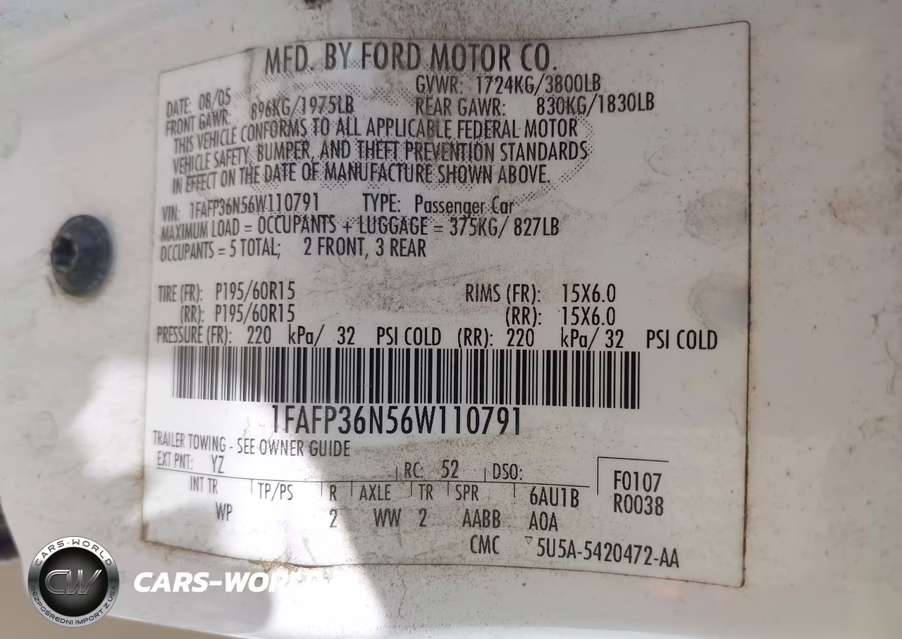 2006 Ford Focus Zxw VIN:1FAFP36N56W110791 - 9