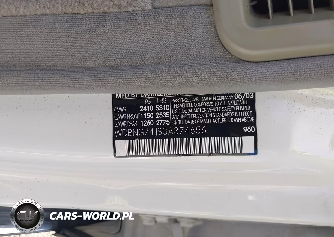 2003 Mercedes-Benz S 55 Amg VIN:WDBNG74J83A374656 - 9