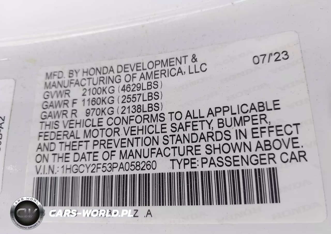 2023 Honda Accord Hybrid Sport VIN:1HGCY2F53PA058260 - 9
