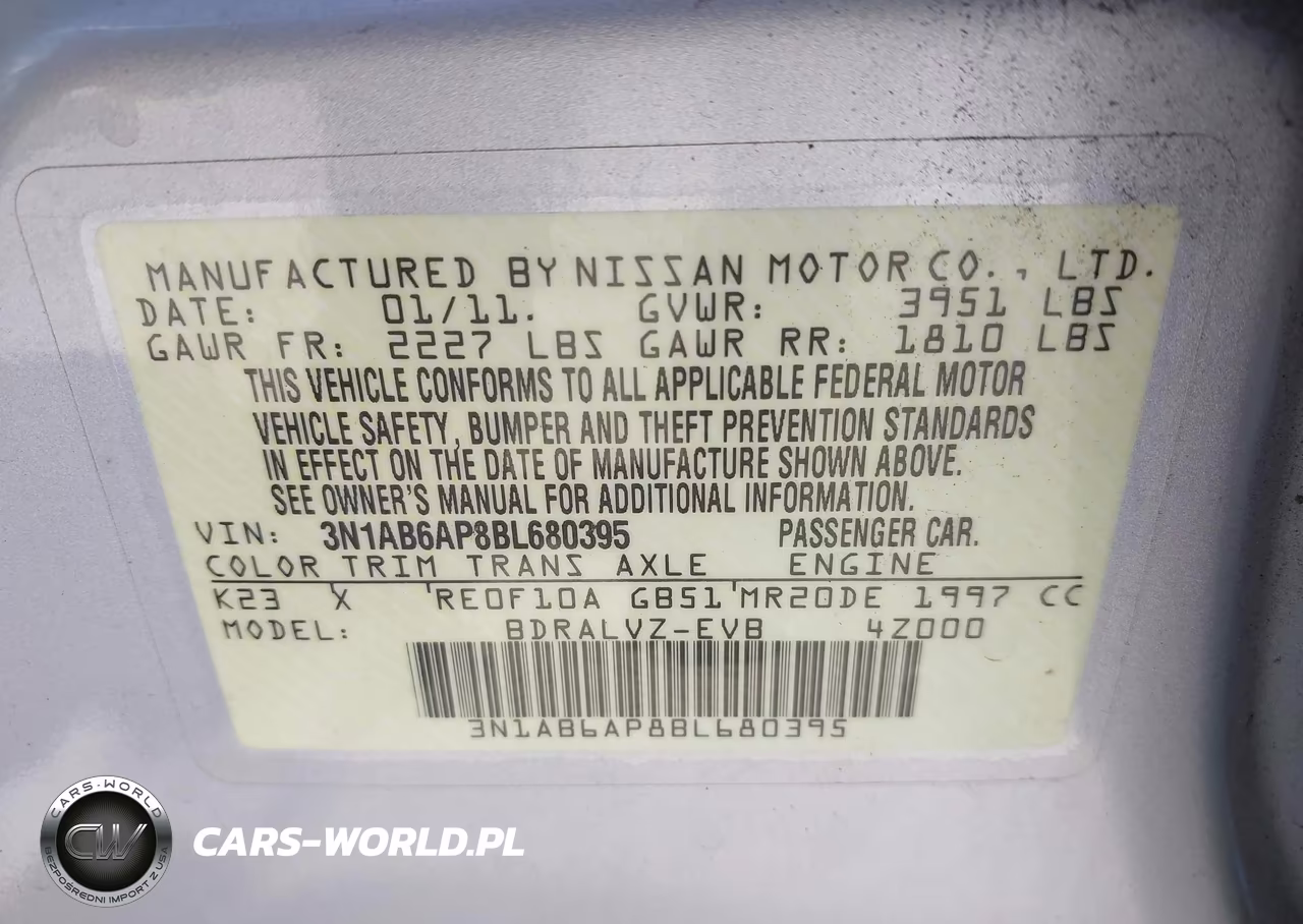 2011 Nissan Sentra 2.0Sl VIN:3N1AB6AP8BL680395 - 9