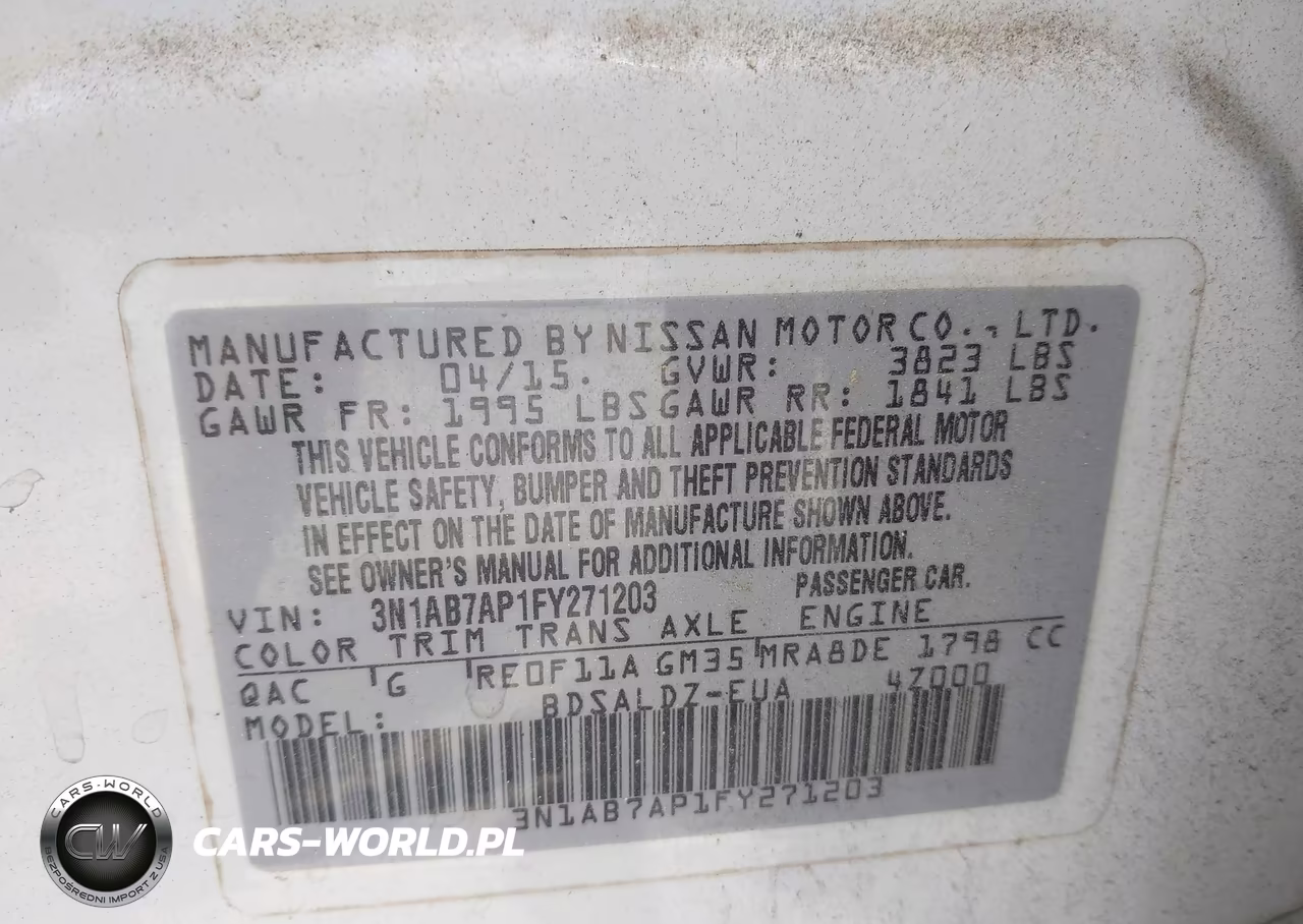 2015 Nissan Sentra Sv VIN:3N1AB7AP1FY271203 - 9