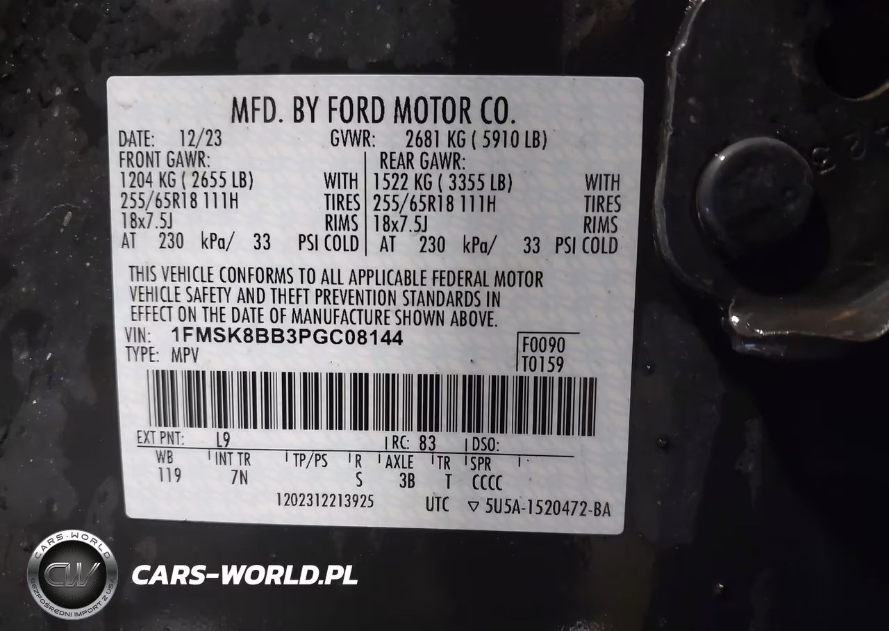 2023 Ford Explorer VIN:1FMSK8BB3PGC08144 - 9