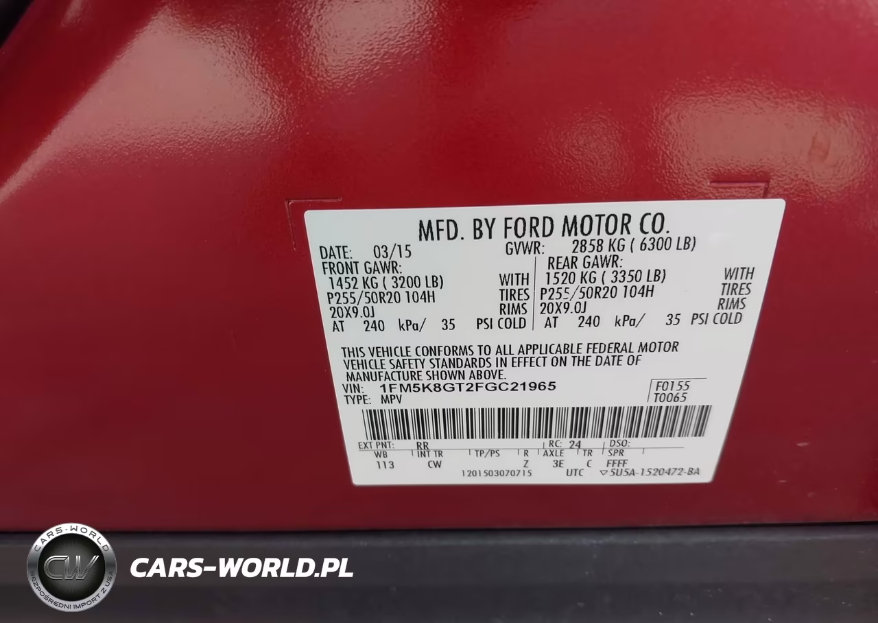 2015 Ford Explorer Sport VIN:1FM5K8GT2FGC21965 - 9