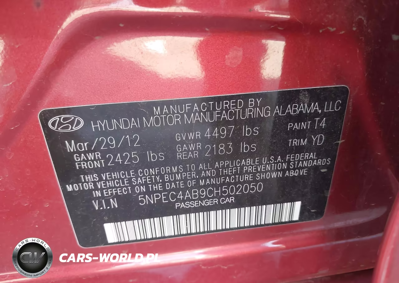 2012 Hyundai Sonata VIN:5NPET4AB9CH502050 - 9