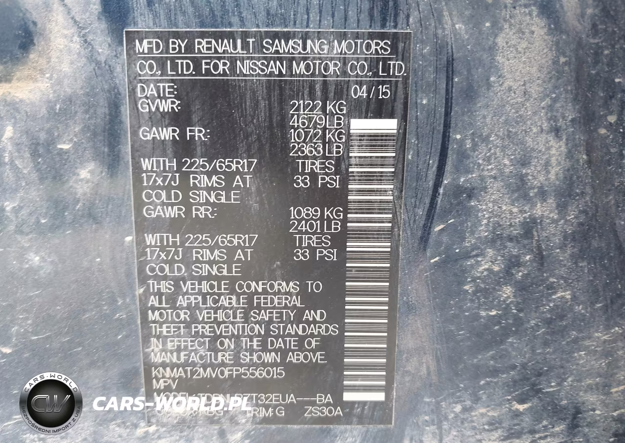 2015 Nissan Rogue S VIN:KNMAT2MV0FP556015 - 9